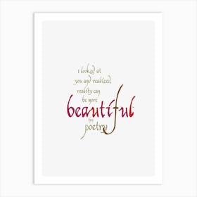 Beautiful Poetry Art Print