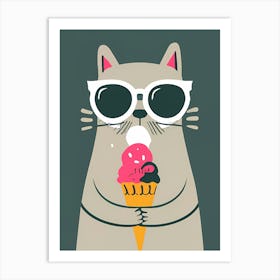 Ice Cream Cat 1 Art Print