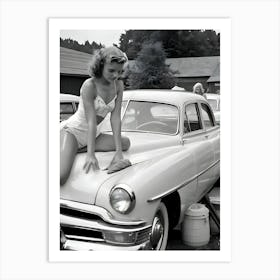 50's Era Community Car Wash Reimagined - Hall-O-Gram Creations 6 Art Print