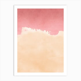Minimal Landscape Pink And Yellow 01 Art Print