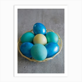 Easter Eggs In A Basket 8 Art Print