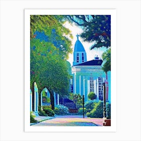Charleston, City Us  Pointillism Art Print
