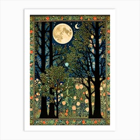 William Morris Moonlight In The Woods 71 Art Print