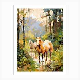 Horses Painting In Monteverde, Costa Rica 3 Art Print