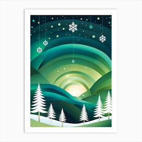 Landscape Canvas Print, Christmas concept art, Christmas vector art, Vector Art, Christmas art, Christmas,  Art Print