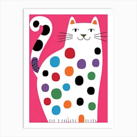 Polka Dot Cat 2 Art Print