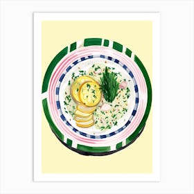 A Plate Of Risotto Top View Food Illustration 1 Art Print