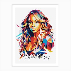 Mariah Carey 03 Portrait Music Icon Style WPAP Pop Art Art Print