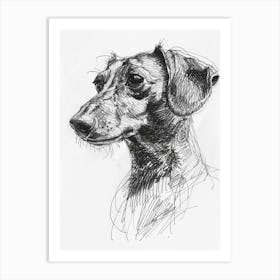 Dachshund Dog Line Sketch 3 Art Print
