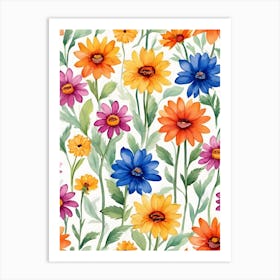 Watercolor Flowers 12 Art Print