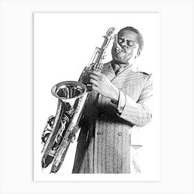 Stanley Turrentine Saxophonist Line Art Illustration Art Print