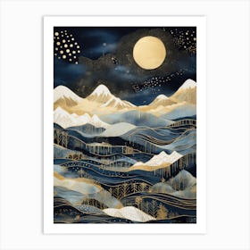 Moonlight In The Mountains 5 Art Print