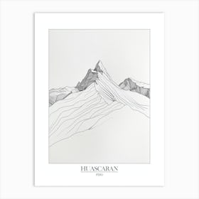 Huascaran Peru Line Drawing 1 Poster Art Print