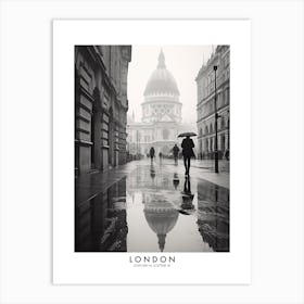 Poster Of London, Black And White Analogue Photograph 3 Art Print