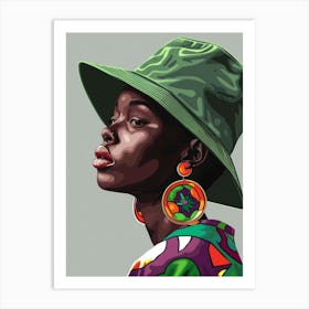 African Woman In A Hat 6 Art Print