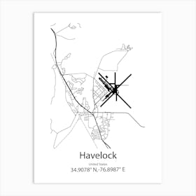 Havelock North,New Zealand Minimalist Map Art Print