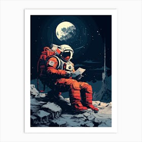 Astronaut Reading The News Art Print