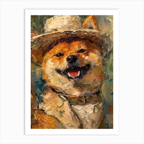 Oil Painting Smiling Shiba Inu 13 Art Print