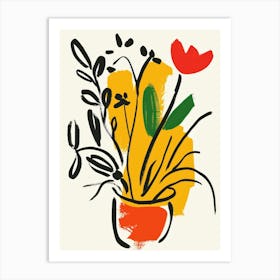 Flower Arrangement In A Vase Art Print