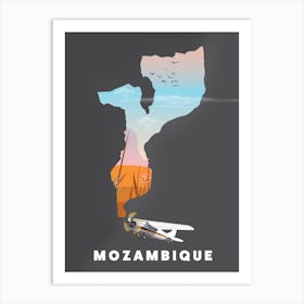 Mozambique Travel map Art Print