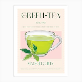 Green Tea Mid Century Art Print