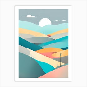 A Minimalistic Vector Art Illustrate A Simple Path Splitting Into Twoone Leading To Vibrant Happy 948891455 Art Print