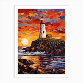 Lighthouse At Sunset 11 Art Print