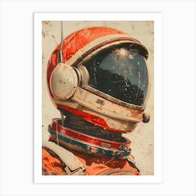 Beautiful Retro Astronaut 8 Art Print