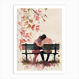 Love On A Bench Art Print