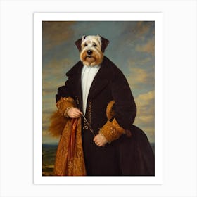 Soft Coated Wheaten Terrier Renaissance Portrait Oil Painting Art Print