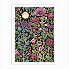 William Morris Flower Wallpaper Art Print