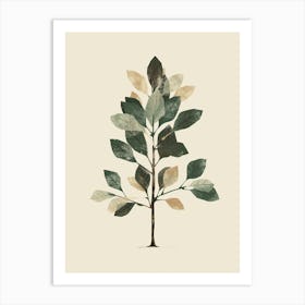 Balsam Tree Minimal Japandi Illustration 3 Art Print