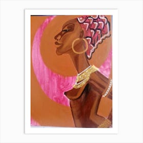 An African print woman Art Print