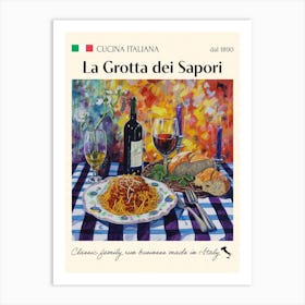 La Grotta Dei Sapori Trattoria Italian Poster Food Kitchen Art Print