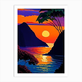 Tropical Bay Sunset Art Print