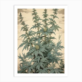 Yomogi Japanese Mugwort 2 Vintage Japanese Botanical Art Print