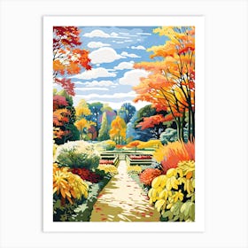 Longwood Gardens, Usa In Autumn Fall Illustration 3 Art Print
