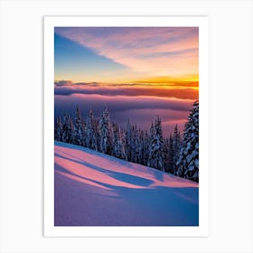 Sugarloaf, Usa Sunrise Skiing Poster Art Print