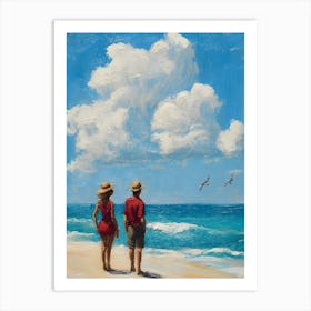 Couple On The Beach Art Print