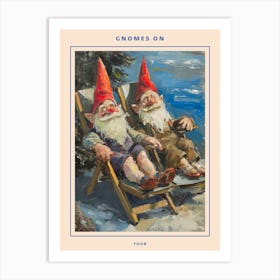 Gnomes On Vacation 1 Poster Art Print