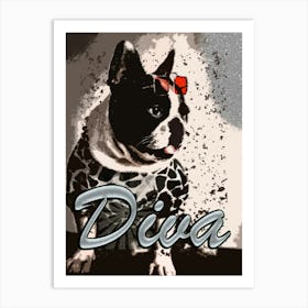 Retro Diva Dog Art Print