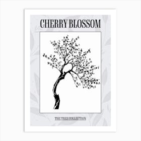 Cherry Blossom Tree Simple Geometric Nature Stencil 11 Poster Art Print