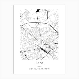 Lens,France Minimalist Map Art Print