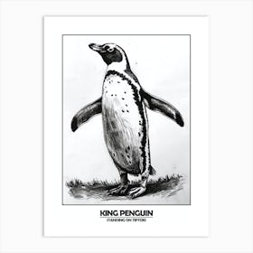 Penguin Standing On Tiptoes Poster 4 Art Print