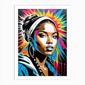 Graffiti Mural Of Beautiful Hip Hop Girl 50 Art Print