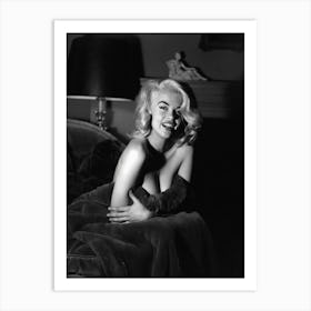 Jayne Mansfield Black And White Art Print