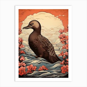 Platypus Animal Drawing In The Style Of Ukiyo E 4 Art Print