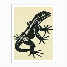 Tokay Gecko Lizard Block Colour 2 Art Print