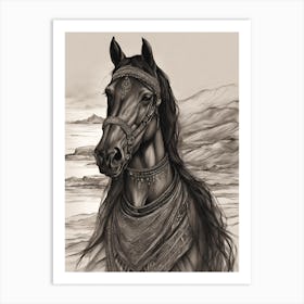 Horse With Long Hair Art Print