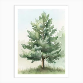 Balsam Tree Atmospheric Watercolour Painting 4 Art Print